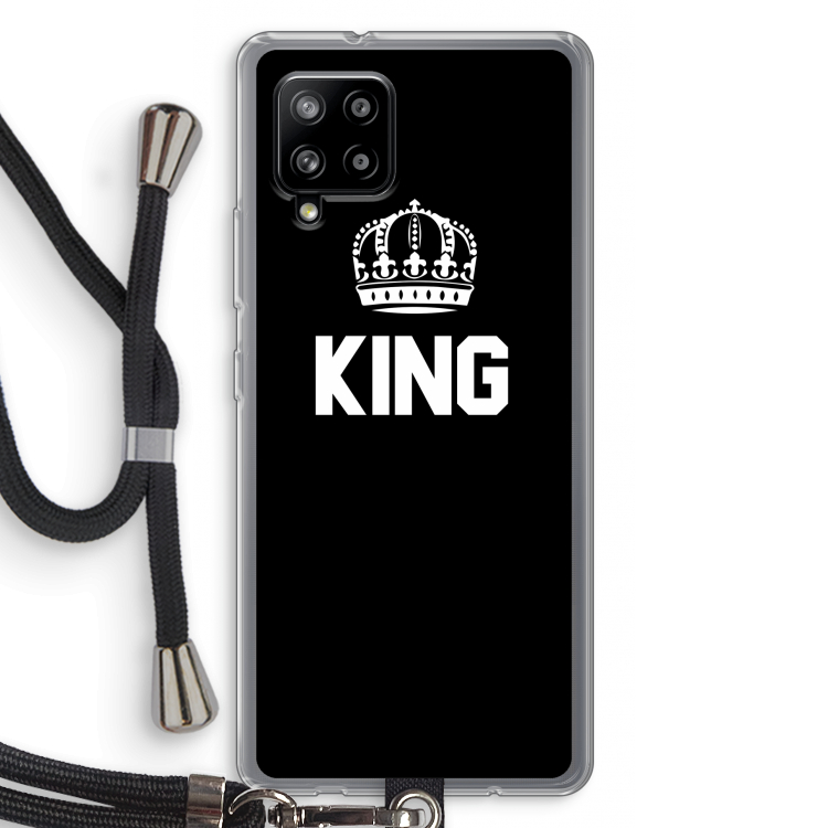 King zwart: Samsung Galaxy A42 5G Transparant Hoesje met koord