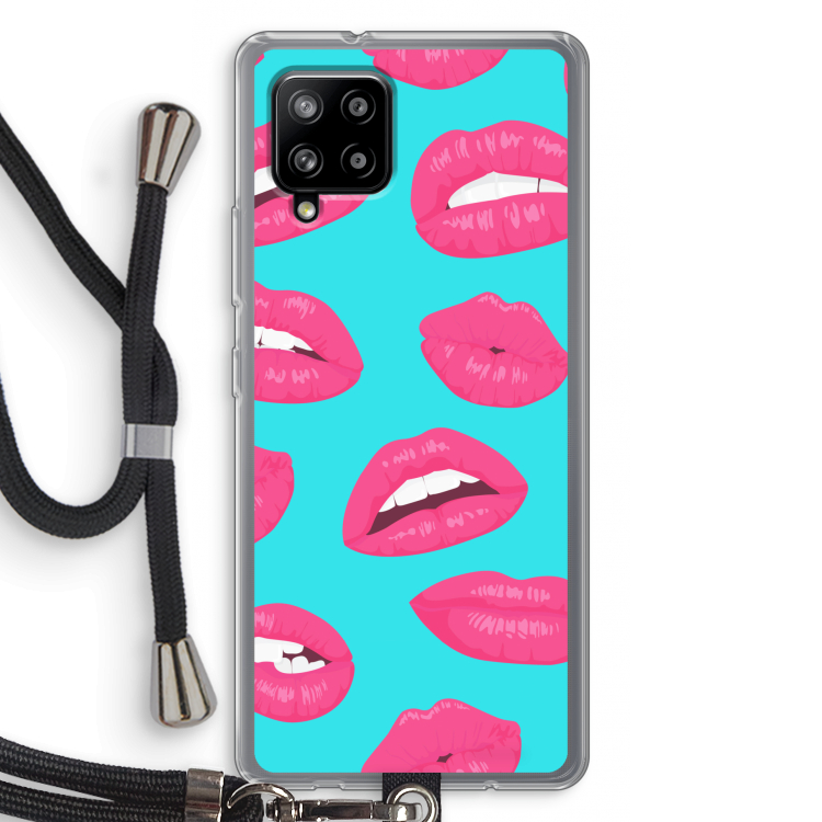 Bite my lip: Samsung Galaxy A42 5G Transparant Hoesje met koord