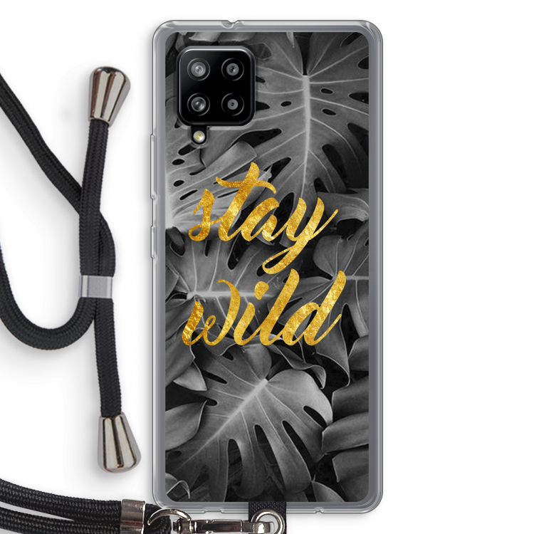 Stay wild: Samsung Galaxy A42 5G Transparant Hoesje met koord