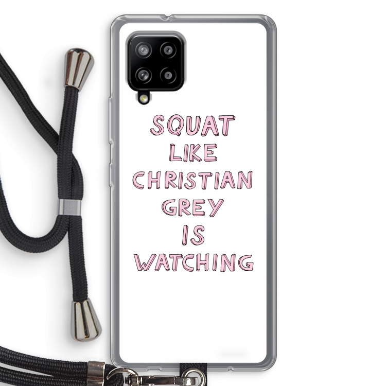 Christian Grey: Samsung Galaxy A42 5G Transparant Hoesje met koord