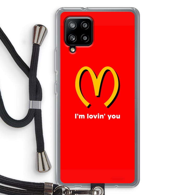 I'm lovin' you: Samsung Galaxy A42 5G Transparant Hoesje met koord