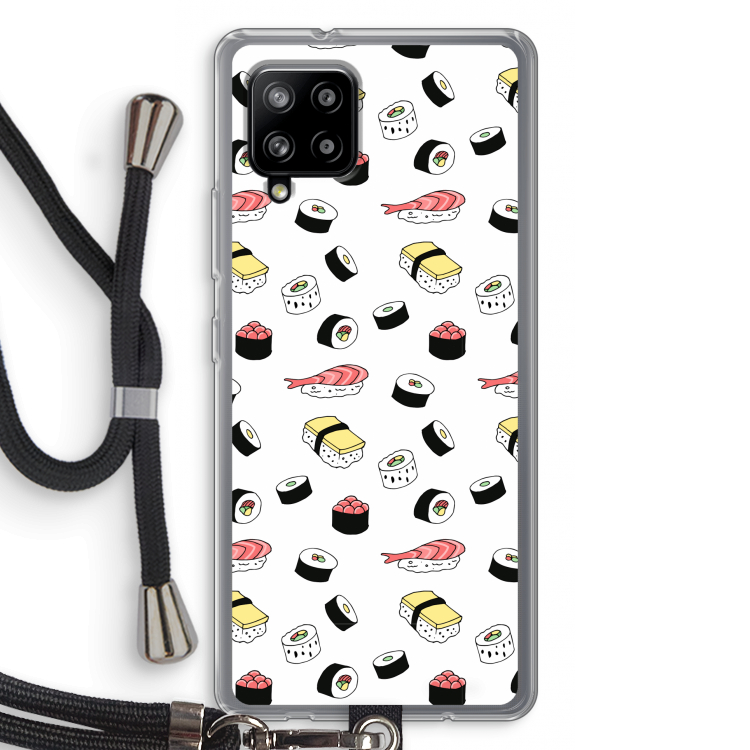 Sushi time: Samsung Galaxy A42 5G Transparant Hoesje met koord