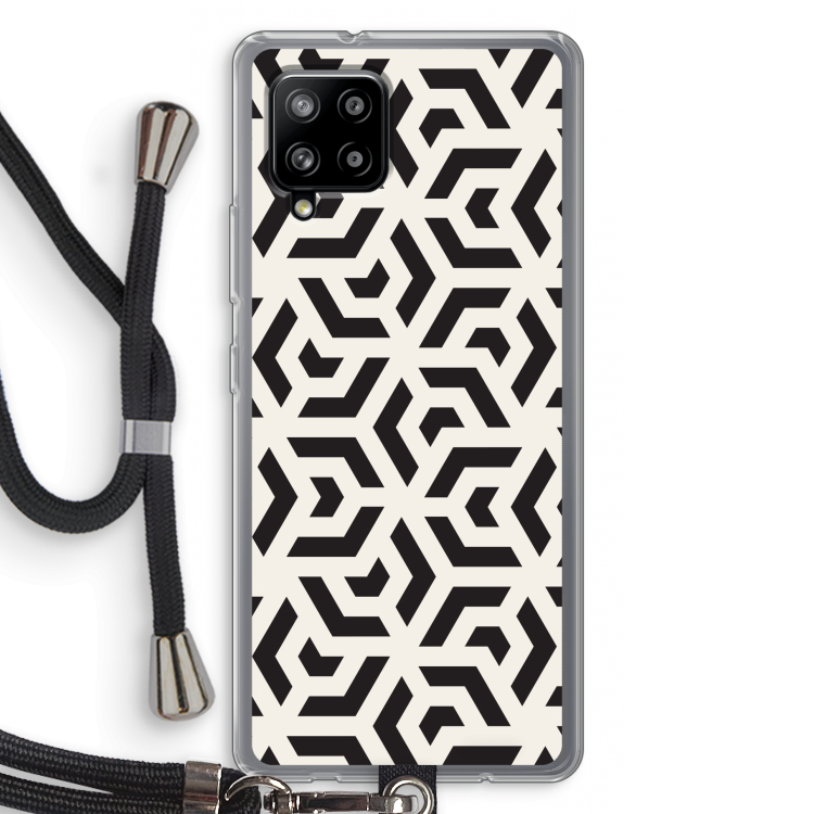 Crazy pattern: Samsung Galaxy A42 5G Transparant Hoesje met koord