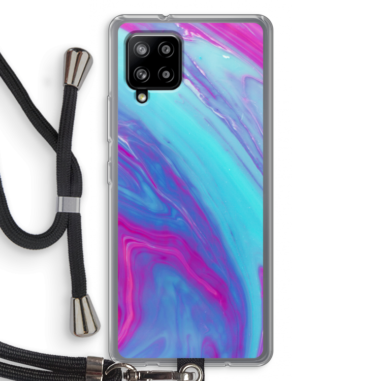 Zweverige regenboog: Samsung Galaxy A42 5G Transparant Hoesje met koord