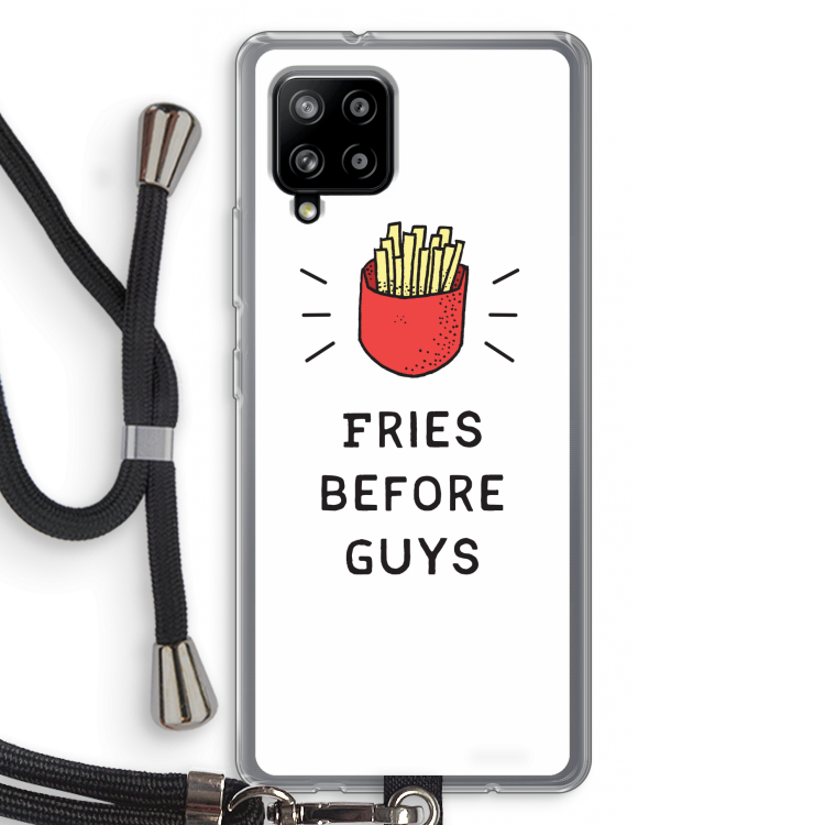 Fries before guys: Samsung Galaxy A42 5G Transparant Hoesje met koord
