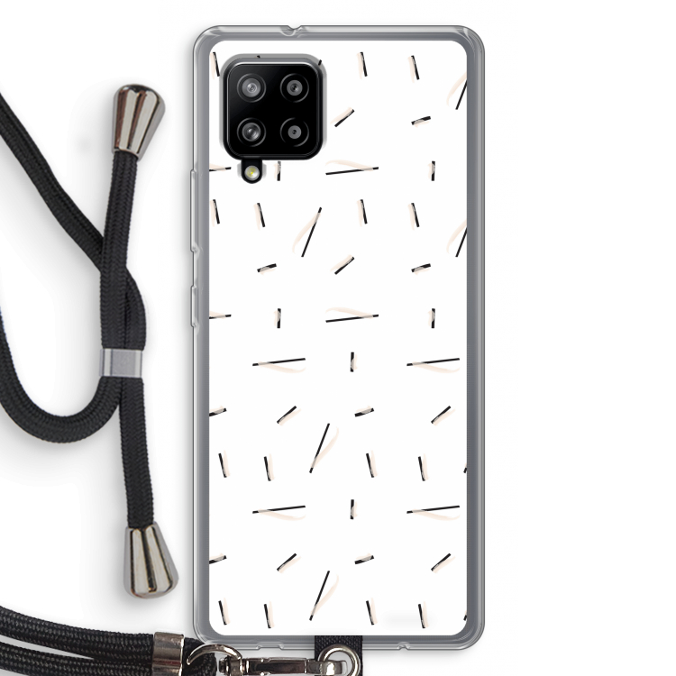 Hipster stripes: Samsung Galaxy A42 5G Transparant Hoesje met koord