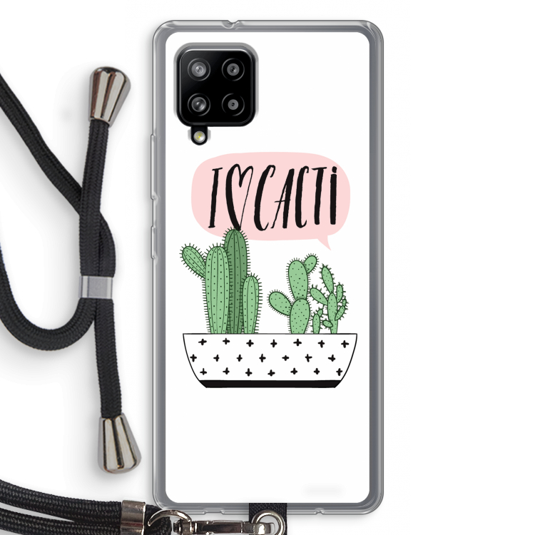 I love cacti: Samsung Galaxy A42 5G Transparant Hoesje met koord