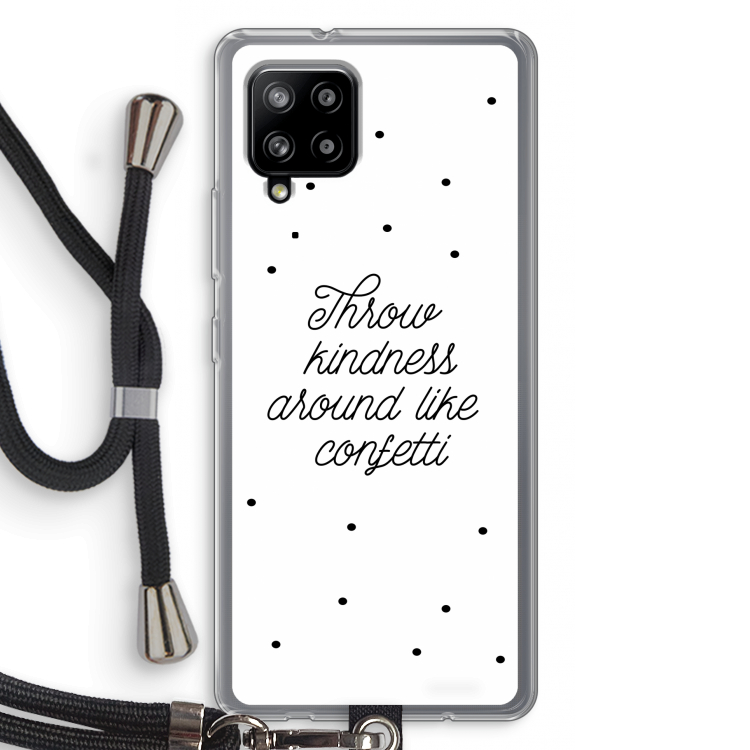 Confetti: Samsung Galaxy A42 5G Transparant Hoesje met koord
