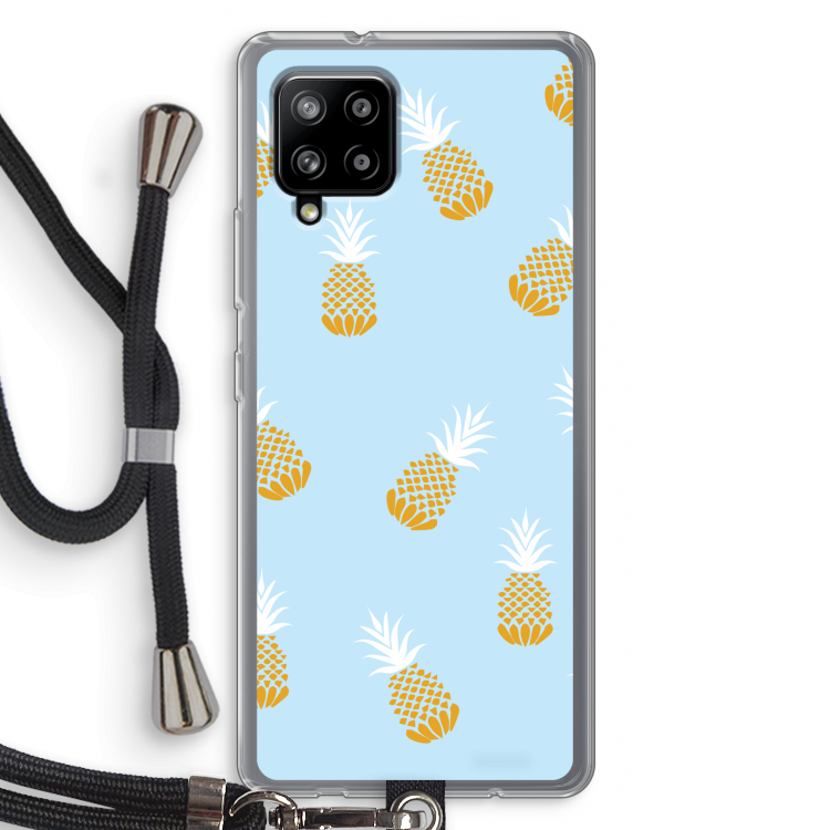 Ananasjes: Samsung Galaxy A42 5G Transparant Hoesje met koord