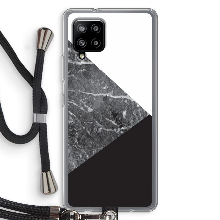 Combinatie marmer: Samsung Galaxy A42 5G Transparant Hoesje met koord
