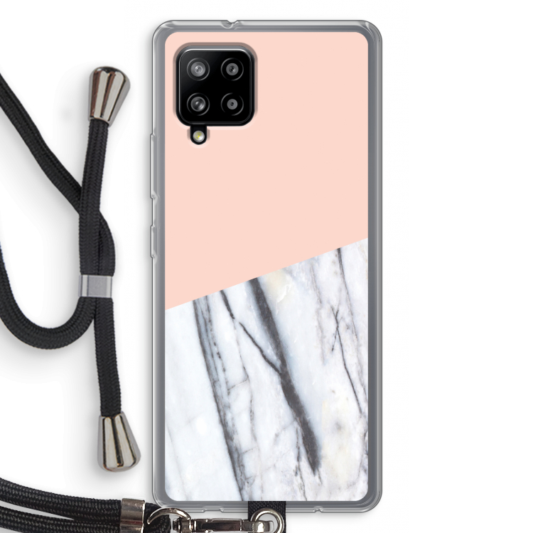 A touch of peach: Samsung Galaxy A42 5G Transparant Hoesje met koord