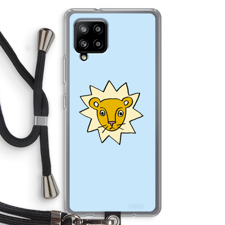 Kleine leeuw: Samsung Galaxy A42 5G Transparant Hoesje met koord