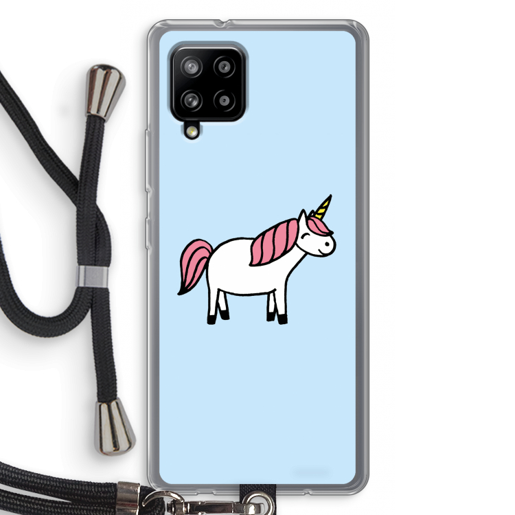 Eenhoorn: Samsung Galaxy A42 5G Transparant Hoesje met koord