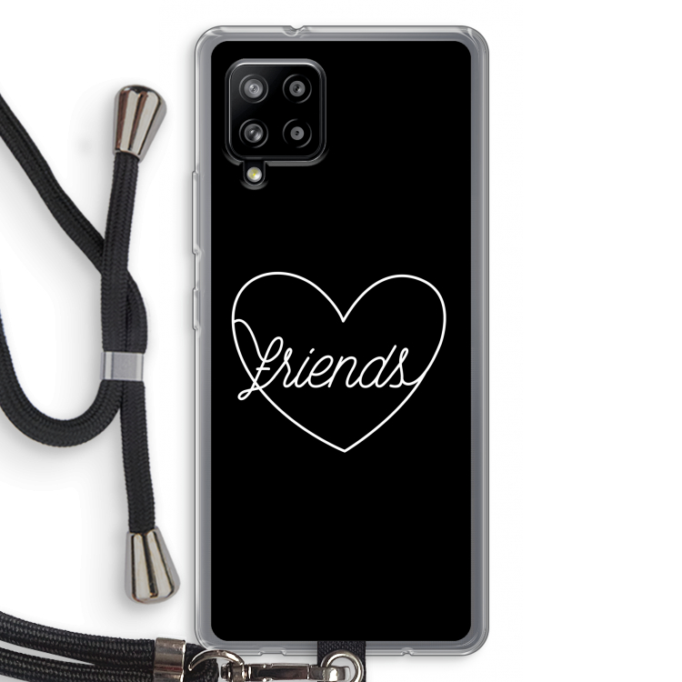 Friends heart black: Samsung Galaxy A42 5G Transparant Hoesje met koord