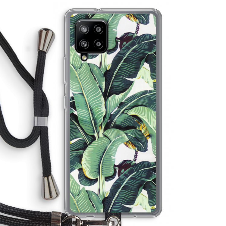 Bananenbladeren: Samsung Galaxy A42 5G Transparant Hoesje met koord