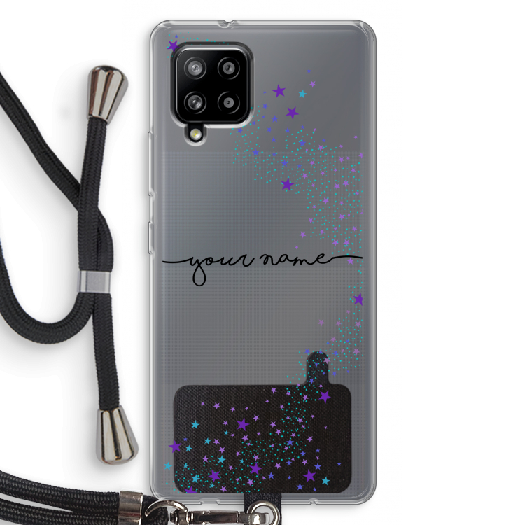 Sterren: Samsung Galaxy A42 5G Transparant Hoesje met koord