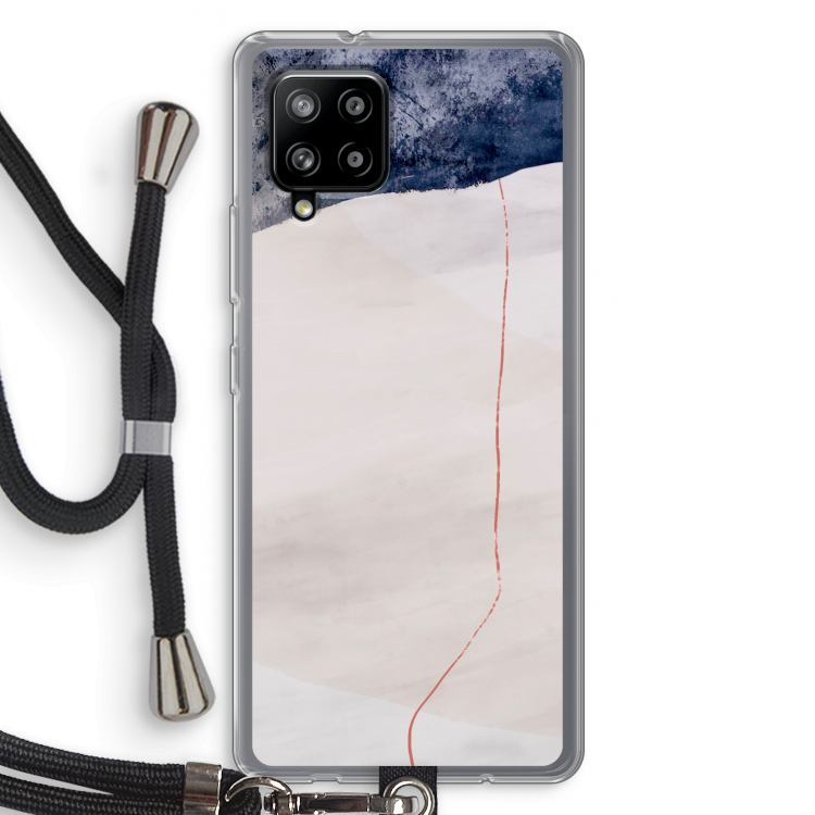 Stone White: Samsung Galaxy A42 5G Transparant Hoesje met koord