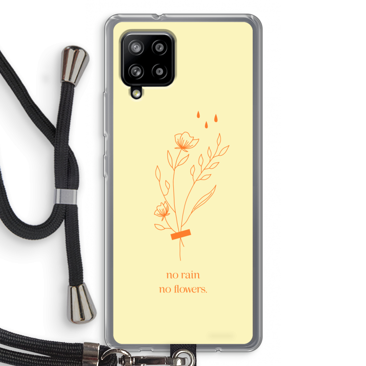 No rain no flowers: Samsung Galaxy A42 5G Transparant Hoesje met koord