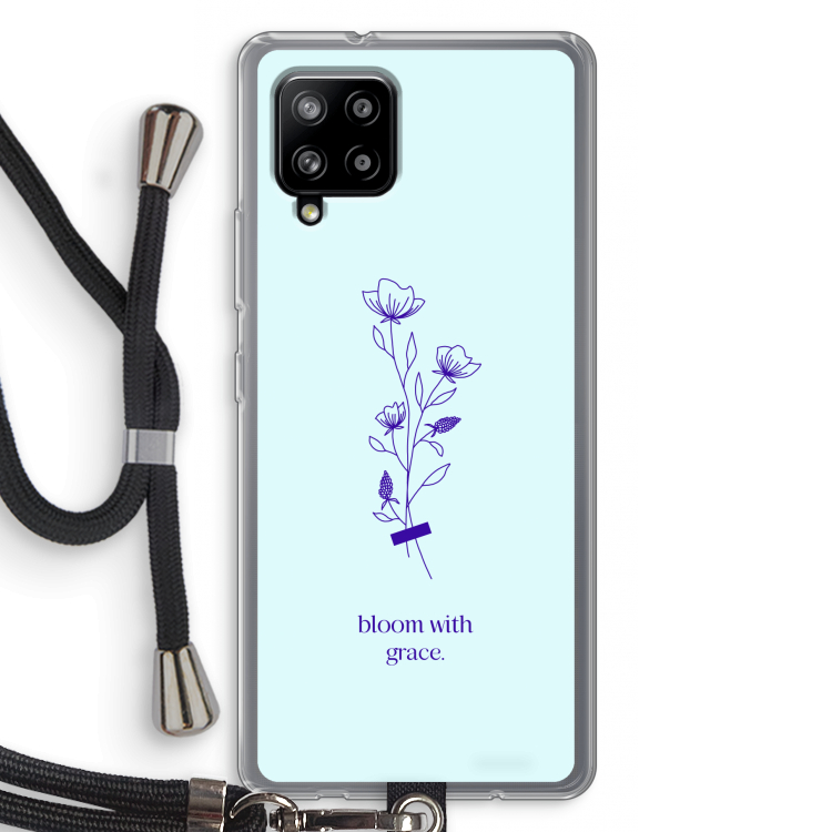 Bloom with grace: Samsung Galaxy A42 5G Transparant Hoesje met koord