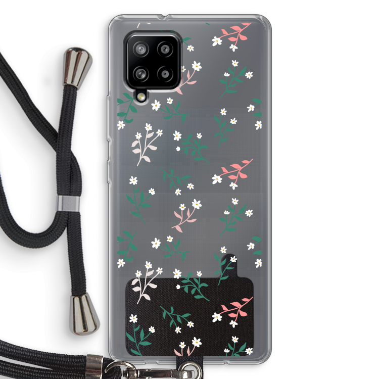 Small white flowers: Samsung Galaxy A42 5G Transparant Hoesje met koord