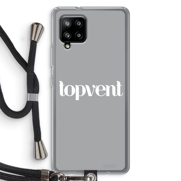 Topvent Grijs Wit: Samsung Galaxy A42 5G Transparant Hoesje met koord