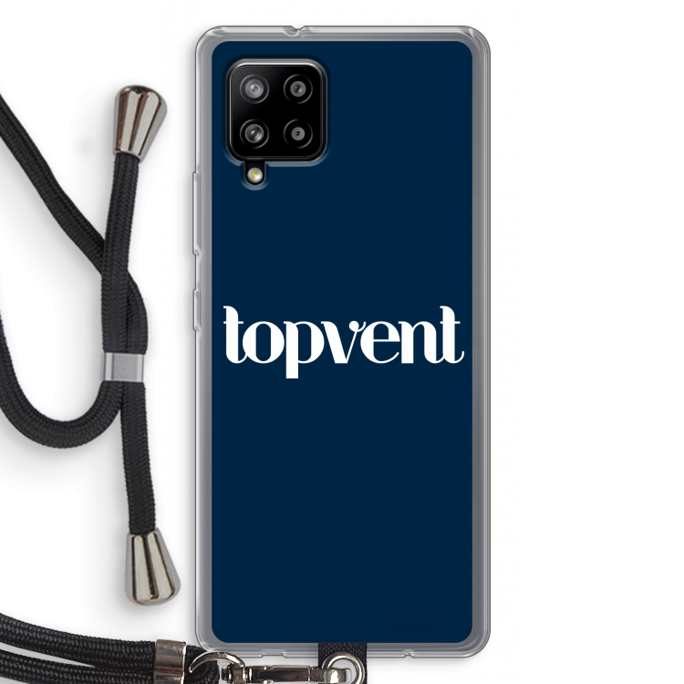 Topvent Navy: Samsung Galaxy A42 5G Transparant Hoesje met koord