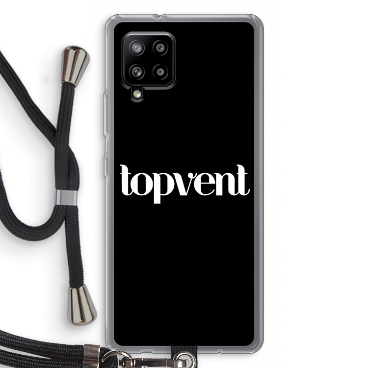Topvent Zwart: Samsung Galaxy A42 5G Transparant Hoesje met koord