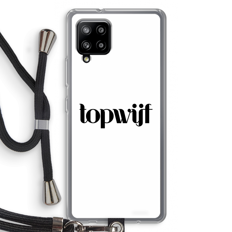 Topwijf Wit: Samsung Galaxy A42 5G Transparant Hoesje met koord