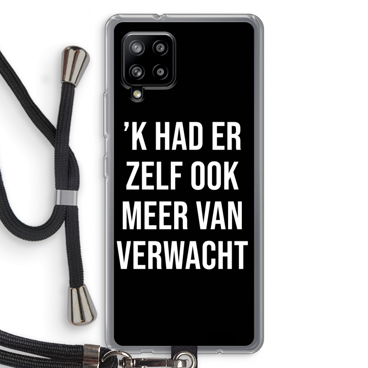Meer verwacht - Zwart: Samsung Galaxy A42 5G Transparant Hoesje met koord