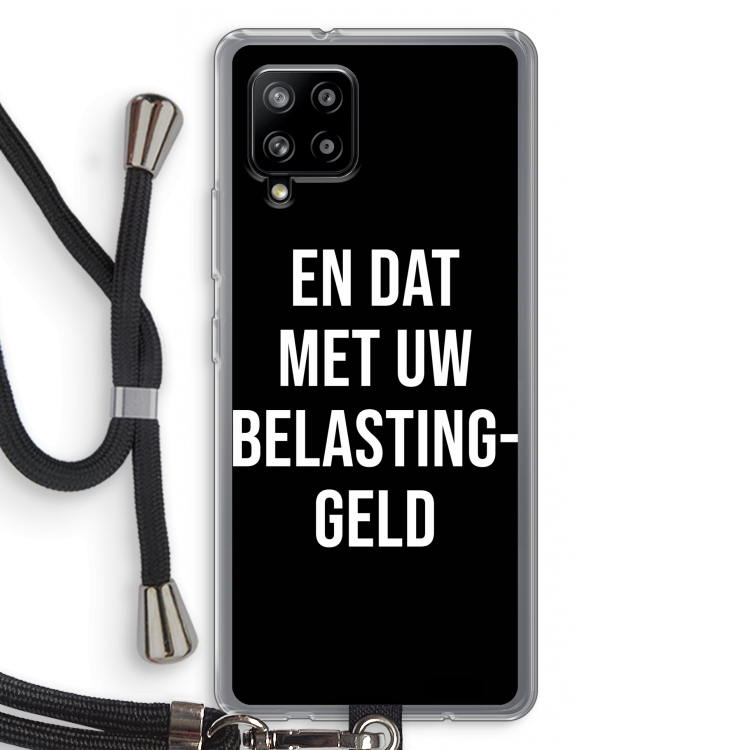Belastinggeld - Zwart: Samsung Galaxy A42 5G Transparant Hoesje met koord