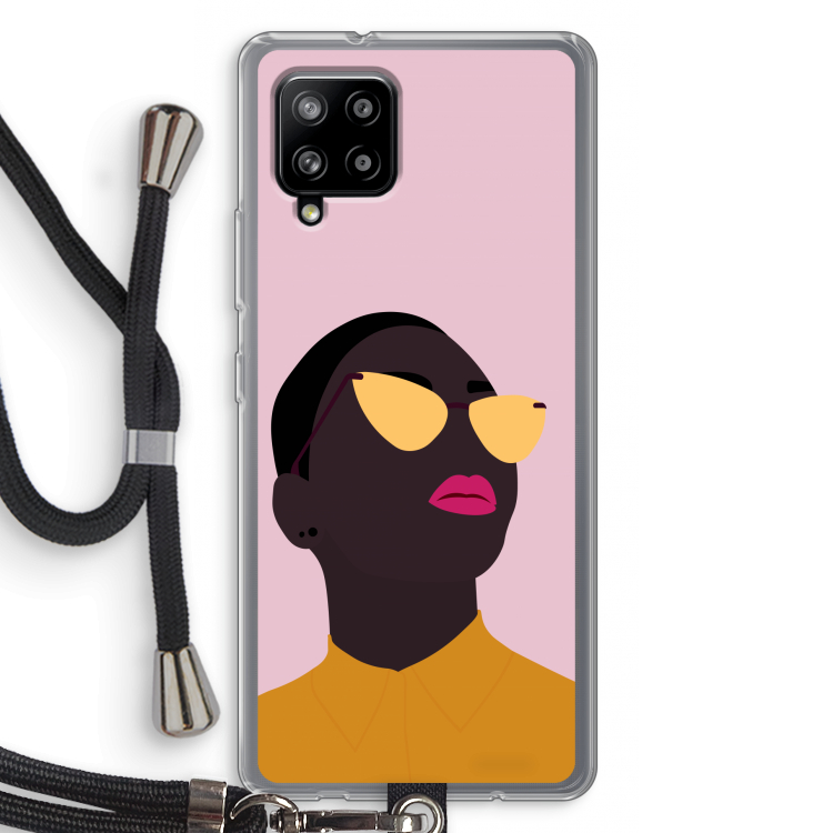 Yellow glasses: Samsung Galaxy A42 5G Transparant Hoesje met koord