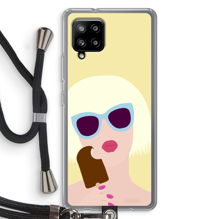 Ice cream: Samsung Galaxy A42 5G Transparant Hoesje met koord