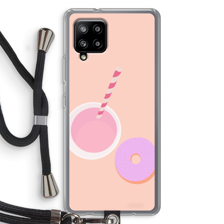Donut: Samsung Galaxy A42 5G Transparant Hoesje met koord