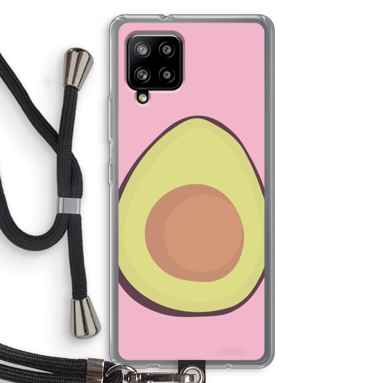 Avocado: Samsung Galaxy A42 5G Transparant Hoesje met koord