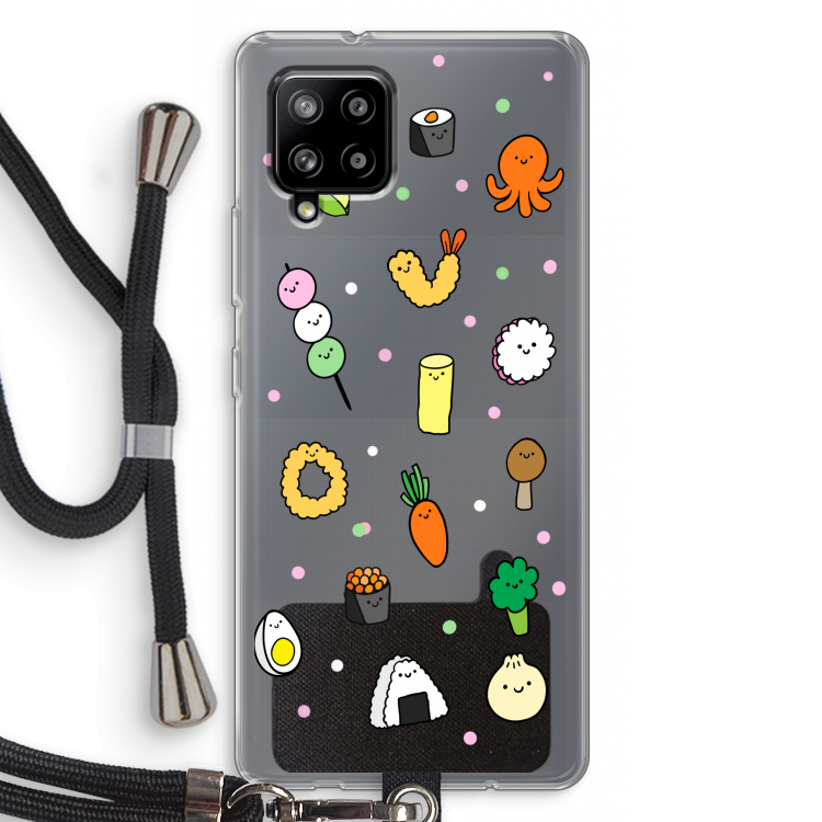 Happy bento friends: Samsung Galaxy A42 5G Transparant Hoesje met koord