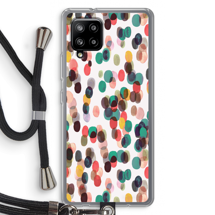 Tropical Dots: Samsung Galaxy A42 5G Transparant Hoesje met koord