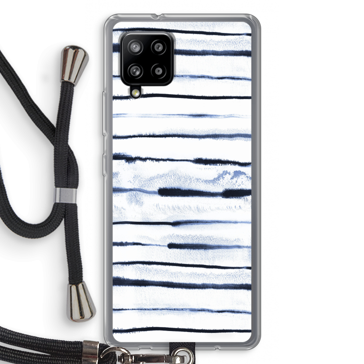 Ink Stripes: Samsung Galaxy A42 5G Transparant Hoesje met koord