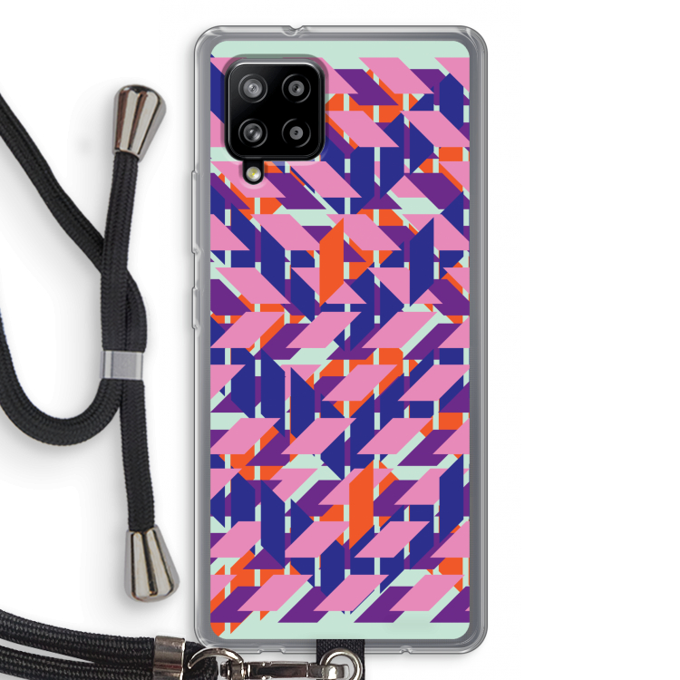Skew Blush 3: Samsung Galaxy A42 5G Transparant Hoesje met koord