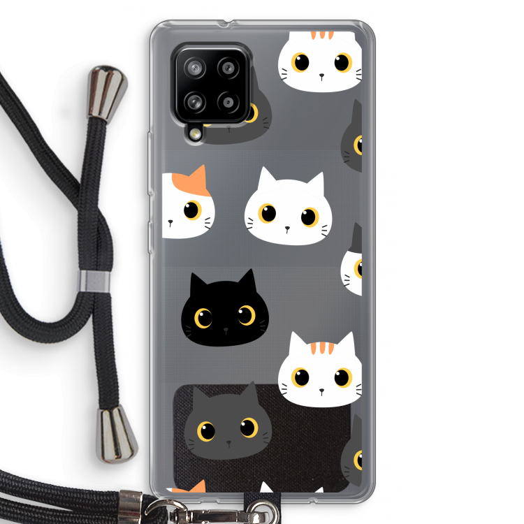 Katten: Samsung Galaxy A42 5G Transparant Hoesje met koord