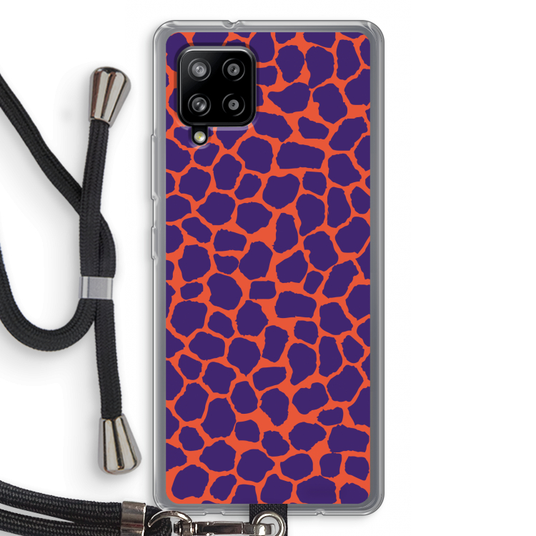 Purple Giraffe: Samsung Galaxy A42 5G Transparant Hoesje met koord