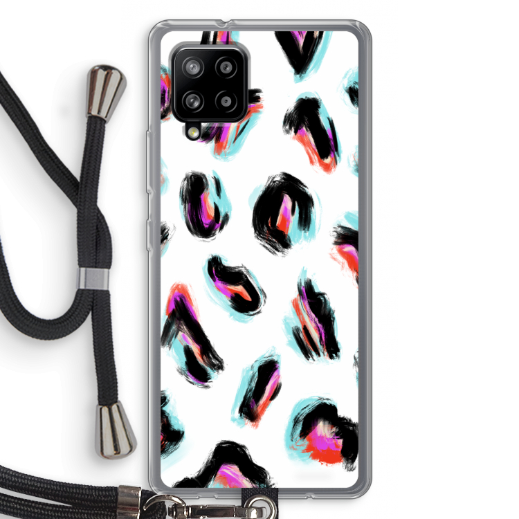 Cheetah color: Samsung Galaxy A42 5G Transparant Hoesje met koord