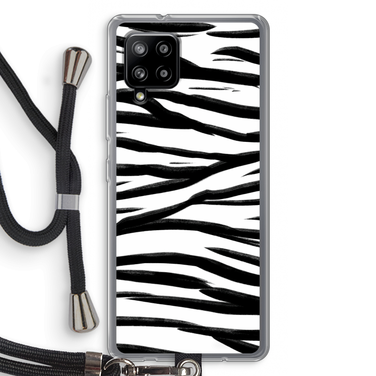 Zebra pattern: Samsung Galaxy A42 5G Transparant Hoesje met koord