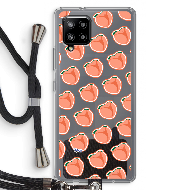 Just peachy: Samsung Galaxy A42 5G Transparant Hoesje met koord