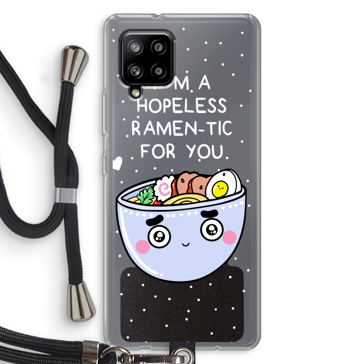 I'm A Hopeless Ramen-Tic For You: Samsung Galaxy A42 5G Transparant Hoesje met koord
