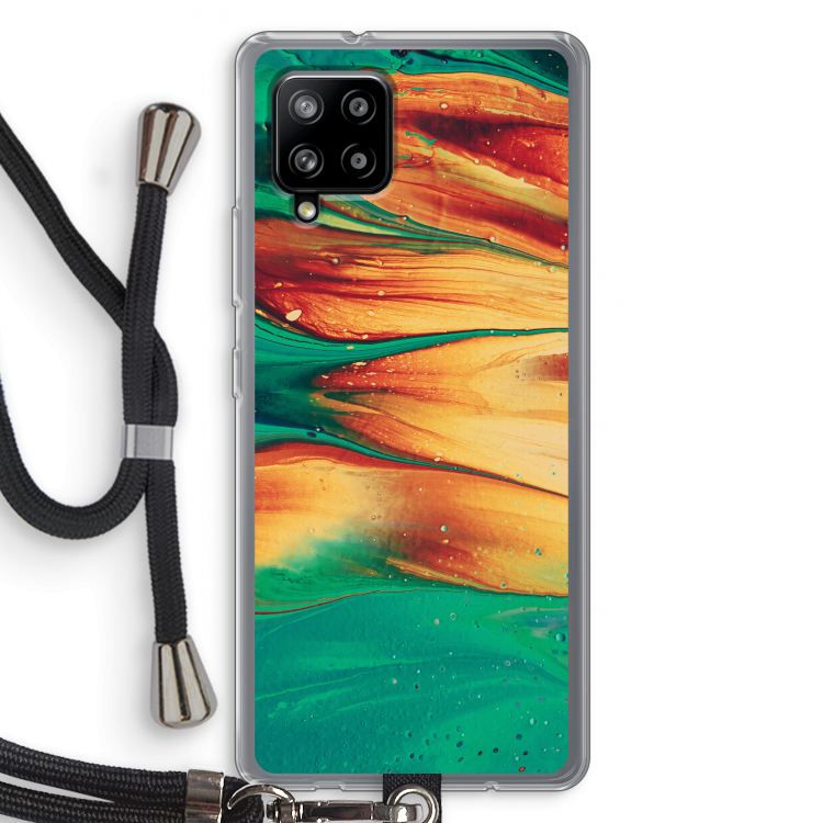 Green Inferno: Samsung Galaxy A42 5G Transparant Hoesje met koord