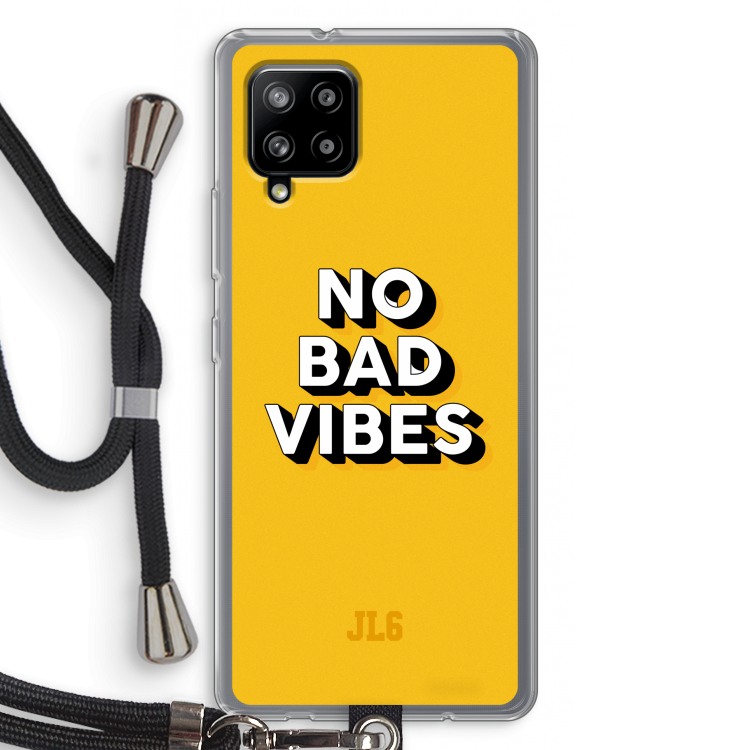 No Bad Vibes: Samsung Galaxy A42 5G Transparant Hoesje met koord