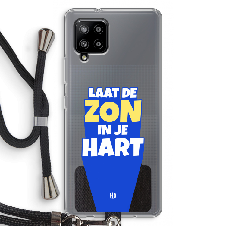 Laat de zon in je hart: Samsung Galaxy A42 5G Transparant Hoesje met koord