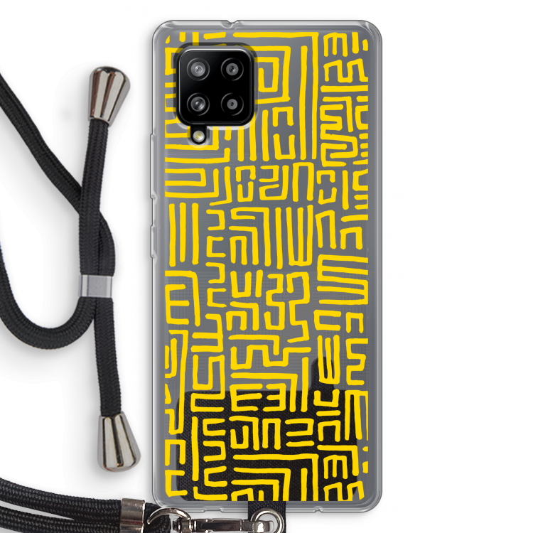 Majorelle Blue Print: Samsung Galaxy A42 5G Transparant Hoesje met koord