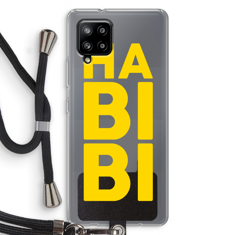 Habibi Blue: Samsung Galaxy A42 5G Transparant Hoesje met koord