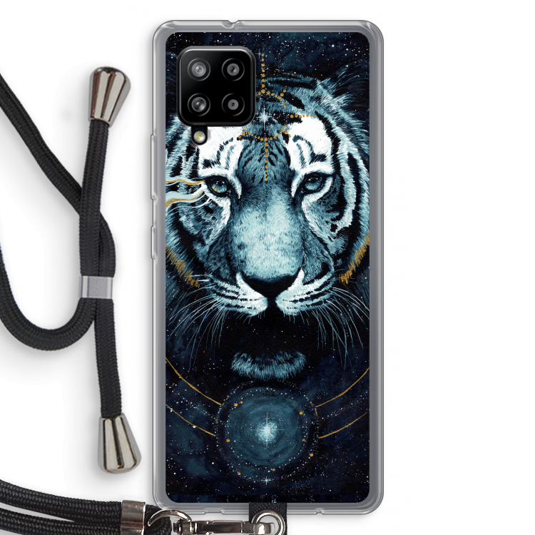 Darkness Tiger: Samsung Galaxy A42 5G Transparant Hoesje met koord
